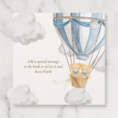 Bearly Wait Teddy Bear Thank You Twins Baby Shower フェイバータグ (裏面)