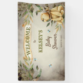 Bearly Wait Woodland Teddy Bear Boy Baby Shower 横断幕 (縦)