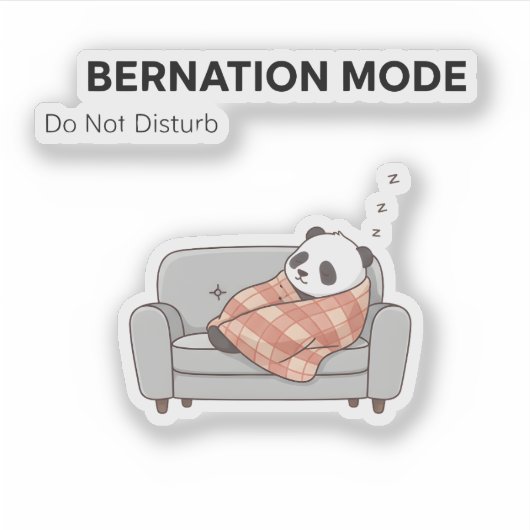 Bearnationモードのパンダステッカー – 怠惰な気分 シール (正面)