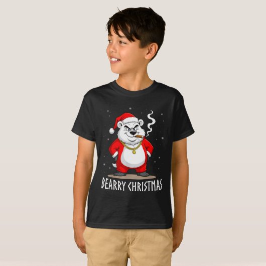 Bearry Christmas Santa Vibe – Bold Holiday Tシャツ (正面フル)