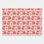 Bears and Cupcakes Valentines Wrapping Paper ラッピングペーパーシート (正面3)
