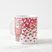 Bears and heart, coffee mug, Valentine's gift コーヒーマグカップ (正面左)