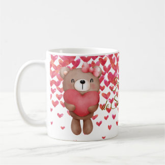 Bears and heart, coffee mug, Valentine's gift コーヒーマグカップ