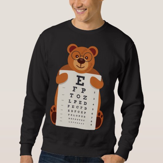Bears Baby Bear Holding Eye Chart Artistic Opticia スウェットシャツ (正面)