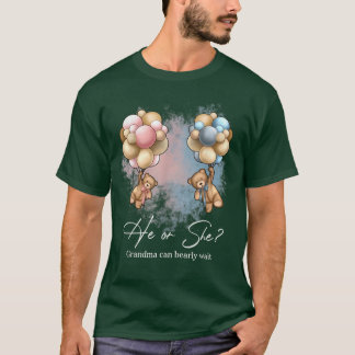 Bears Balloons Grandma Can Bearly Wait Gender Reve Tシャツ