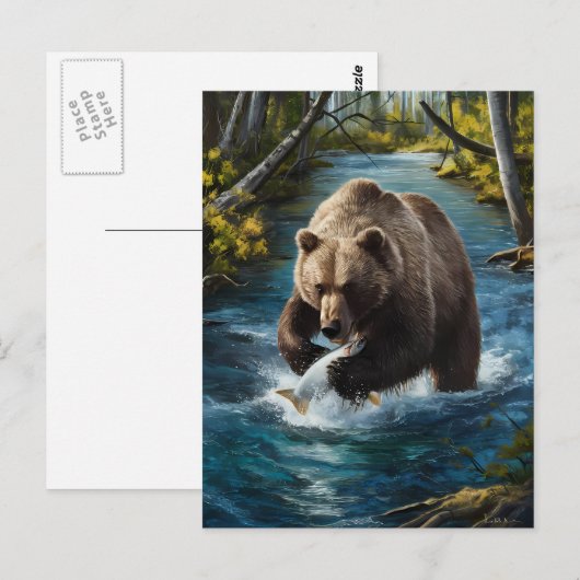 Bears Catch of the Day ポストカード (正面/裏面)