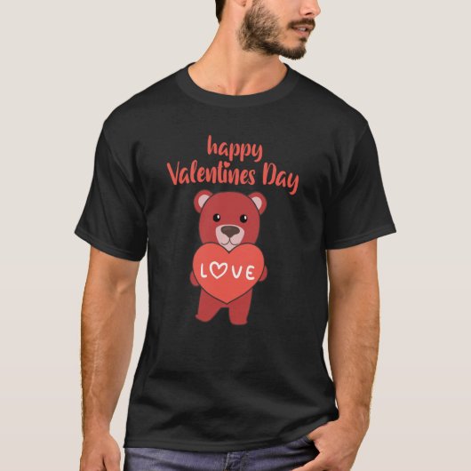 Bears happy Valentine's Day Cute Animals With Hear Tシャツ (正面)