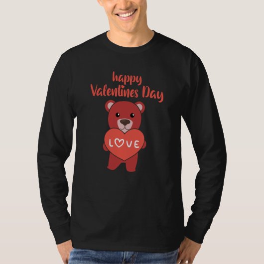Bears happy Valentine's Day Cute Animals With Hear Tシャツ (正面)