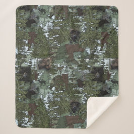 Bears in the Beautiful Woods シェルパブランケット