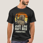 Bears Love Craft Beer Camping Grizzly Pride Tシャツ (正面)