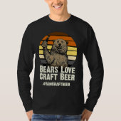 Bears Love Craft Beer Camping Grizzly Pride Tシャツ (正面)