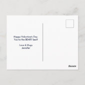 Bears on キスをする水玉模様バレンタインデー ポストカード (裏面)