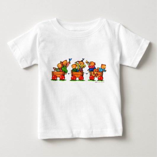 Bears on a Trainベビーシャツ ベビーTシャツ (正面)