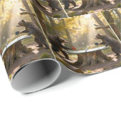 Bears Playing Ping Pong in a Forest ラッピングペーパー (ロールコーナー)