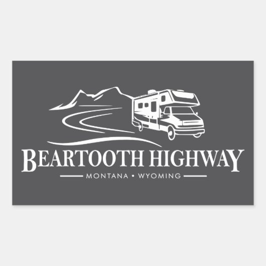 Beartooth高速道路レクリエーション車 長方形シール (正面)