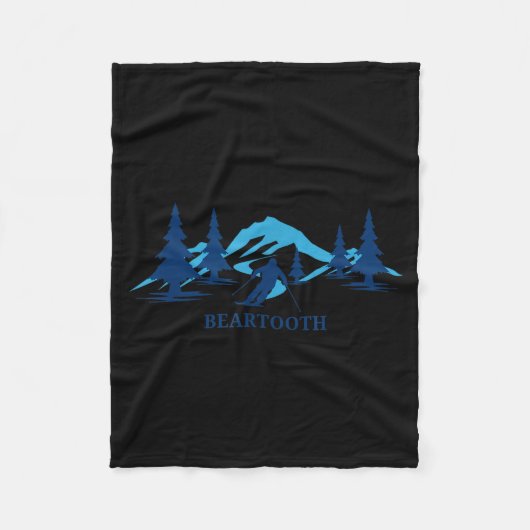 Beartooth ワイオミング スキーリゾート スキー スキーヤー フリースブランケット (正面)