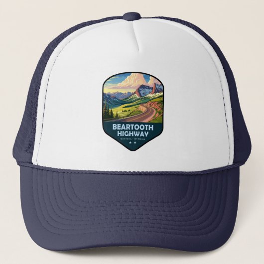 Beartooth Highway Montana Wyoming Shield キャップ (正面)