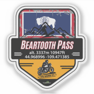 Beartooth Pass US 212 Motorcycle 01 Sticker シール