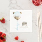Bearyかわいいテディベアバルーンベビーシャワー スタンダードカクテルナプキン (インサイチュ)
