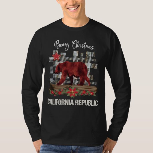 Bearyのクリスマスカリフォルニア共和国の人 Tシャツ (正面)