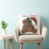 Bearyのメリークリスマスの枕格子縞を持って下さい クッション (椅子)