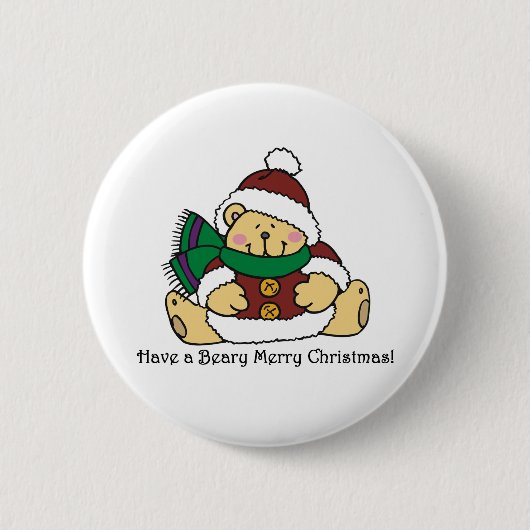 Bearyのメリークリスマス 缶バッジ (正面)