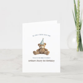 Bearyの最初の誕生日サンキューカード サンキューカード