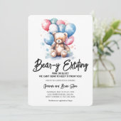 Bearyエキサイティングなクマの気球ジェンダーが明らかにする 招待状 (スタンド正面)