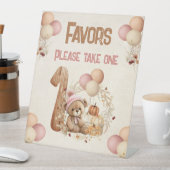 Beary 1stバースデーガール秋パンプキンズテディベア 台座サイン (インサイチュ)