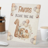 Beary 1st誕生日秋パンプキンズテディベア 台座サイン (インサイチュ)