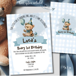 Beary 1st Birthday Invitation 招待状