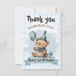 Beary 1st Birthday Thank You Card サンキューカード