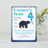 Beary Awesome 4th Birthday Invitation 招待状 (スタンド正面)