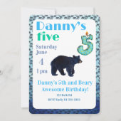 Beary Awesome 5th Birthday Invitation 招待状 (正面)
