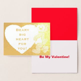 Beary Bigハートfor You Bear Valentine's Day 箔カード