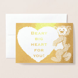 Beary Bigハートfor You Bear Valentine's Day 箔カード