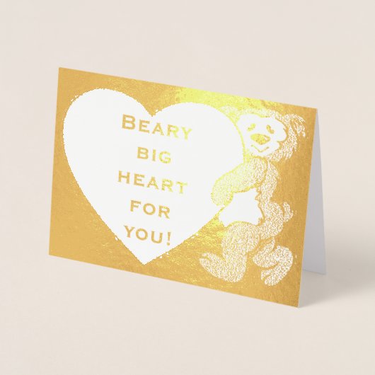 Beary Bigハートfor You Bear Valentine's Day 箔カード (正面)