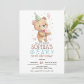 Beary-birthday with tedy bear 招待状 (スタンド正面)