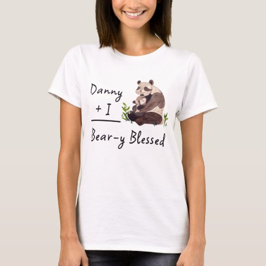 Beary Blessed Panda Mom Shirt | Matching Baby Tee Tシャツ (正面)