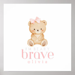 beary brave childhood cancer sick kids custom name ポスター