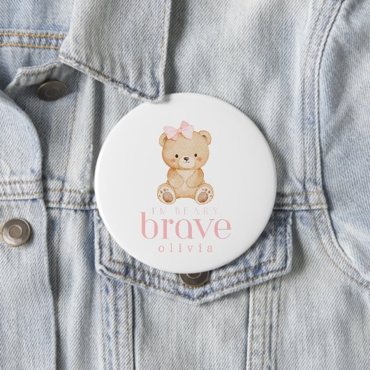 beary brave childhood cancer sick kids custom name 缶バッジ (インサイチュ)