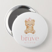 beary brave childhood cancer sick kids custom name 缶バッジ (正面&裏面)