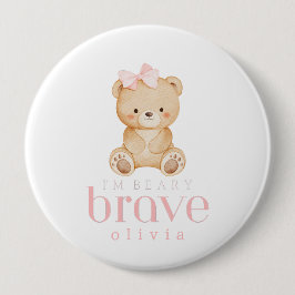 beary brave childhood cancer sick kids custom name 缶バッジ