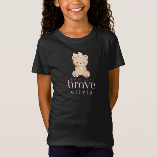 beary brave childhood cancer sick kids custom name tシャツ (正面)