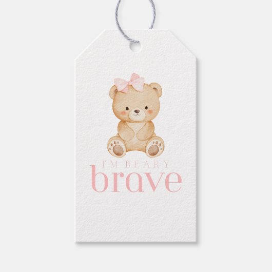 beary brave childhood cancer sick kids cute ギフトタグ (正面)