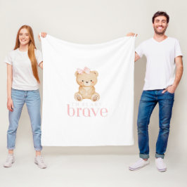 beary brave childhood cancer sick kids cute フリースブランケット