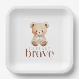 beary brave childhood cancer sick kids cute  ペーパープレート