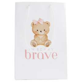 beary brave childhood cancer sick kids cute ミディアムペーパーバッグ