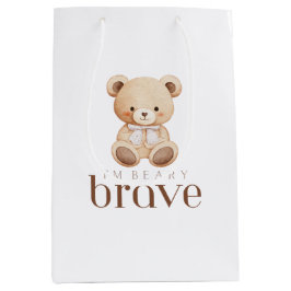 beary brave childhood cancer sick kids cute  ミディアムペーパーバッグ