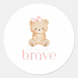 beary brave childhood cancer sick kids cute ラウンドシール